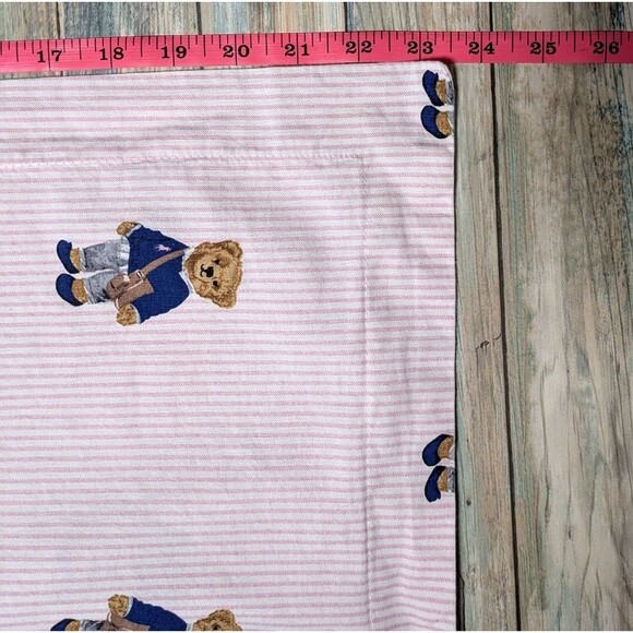 Ralph Lauren Polo Pillowcase Pink White Striped Girl Teddy Bear - Picture 7 of 8